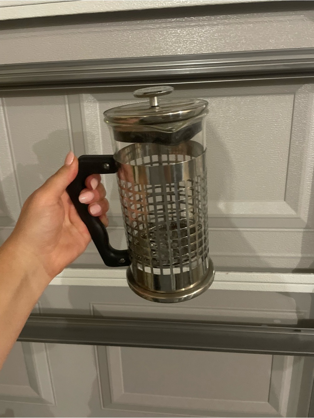 Stainless Steel French Press Coffee Maker with Black Handle